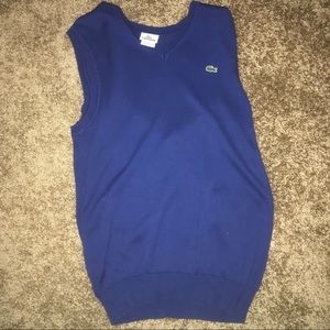 Lacoste blue sweater vest size small
